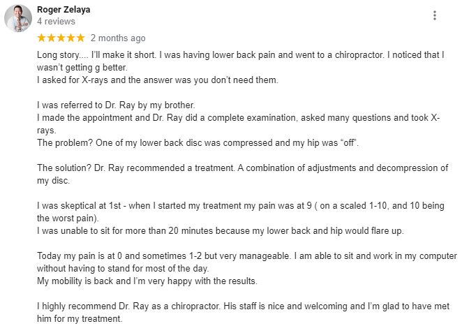 Chiropractic Redlands CA Patient Testimonial