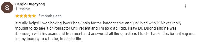 Chiropractic Redlands CA Patient Testimonial